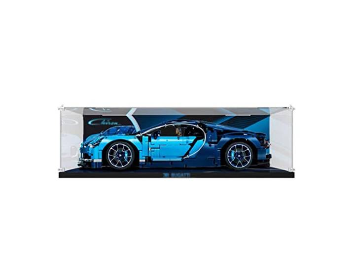 TopBrixx Vitrine für Lego Technik Bugatti Chiron 42083, Acryl Schaukasten für Lego 42083(Nicht Enthalten Lego Modell)
