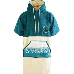 Wave Hawaii Cotton Velours Petrol Unisex Poncho