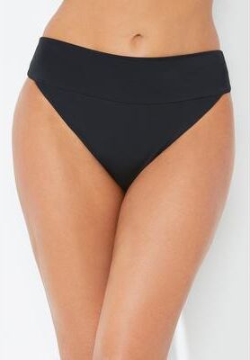 Plus Size Women's High Cut Cheeky Swim Brief by Swimsuits For All in Black (Size 8)