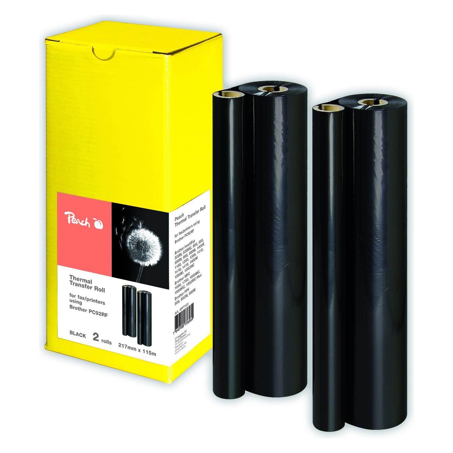 Peach 2 Thermal Transfer Rollen ersetzt Brother PC-92RF (33053387)