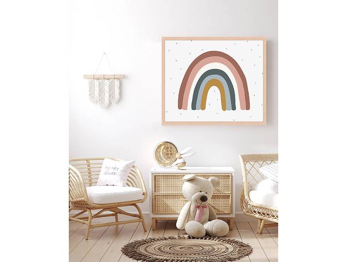 Tableau déco Pastel Colors Rainbow 53 x 63cm Multicolore