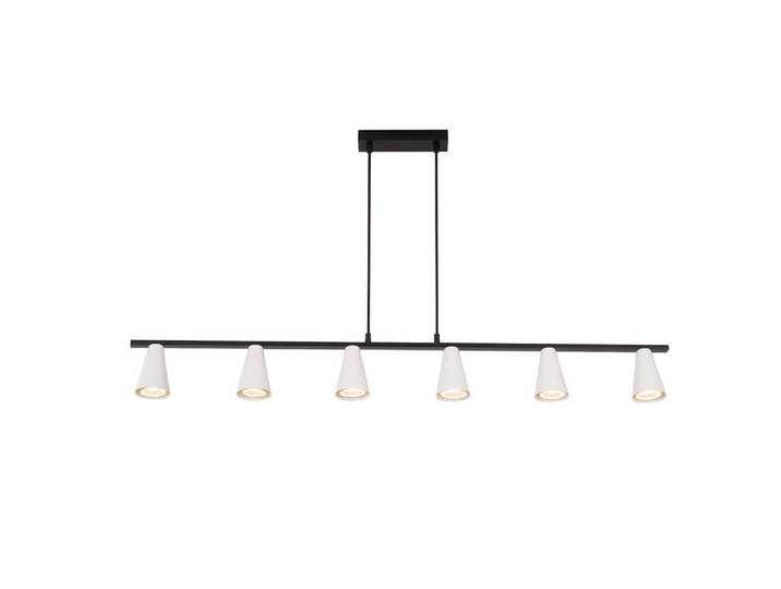 ZMH Pendelleuchte Ethan 110/7/160 cm, Weiß, Metall, Gu10, 7x160x110 cm, Lampen & Leuchten, Innenbeleuchtung, Hängeleuchten, Pendelleuchten