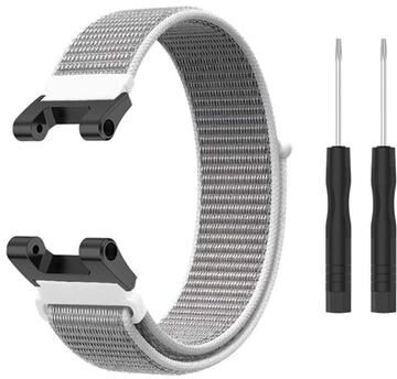 Everyday Crate Amazfit T Rex T Rex Pro Ares Nylon Watch Band Adjustable Replacement Strap grey White