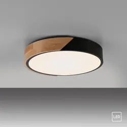JUST LIGHT JUST LIGHT. LED Deckenleuchte BILA, 1xLED-Board/24W, 3000K, Ø32cm, Schwarz