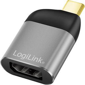 LogiLink USB-Adapter CUA0204, silber, DisplayPort Buchse auf USB-C Stecker, USB 3.1