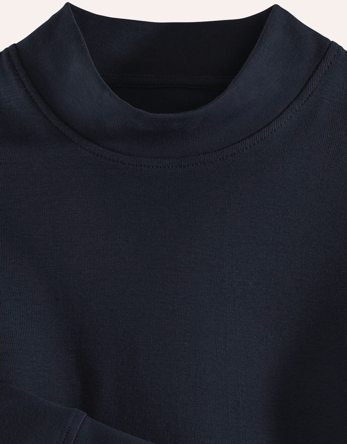 Walbusch Langarm-Shirt Stehkragen, , Farbe Blau, 52, reine Baumwolle angenehm weicher Griff Herren