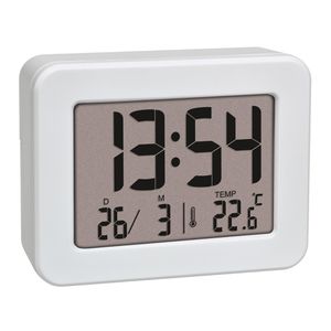 TFA Wecker 60.2044.02 weiß, digital, Thermometer, Datumsanzeige, Quarzuhr