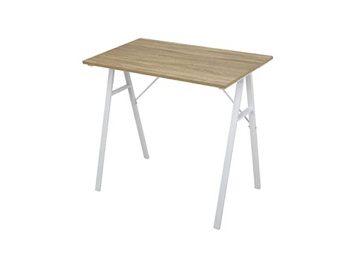 Rebecca Mobili Kompakter Schreibtisch, Bürotisch Studierzimmer, Stahl MDF, Weiß Beige, Moderner Stil, Einfache Montage - Maße HxLxB: 74 x 80 x 50 cm - Art. RE6708