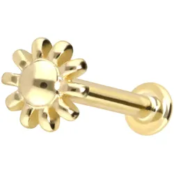 14 Karat Gold Labret mit Innengewinde BLUME