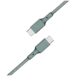 Bigben Cotton Cable USB C-C 2m Nightgreen (2 m, USB 2.0, 60 W), USB Kabel