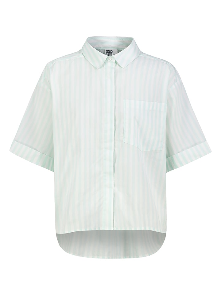 Sublevel Bluse in Weiß/ Mint - M