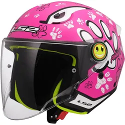 LS2, Motorradhelm, OF622 FUNNY II PAWS Kinder Jethelm (S, 47 - 48 cm)