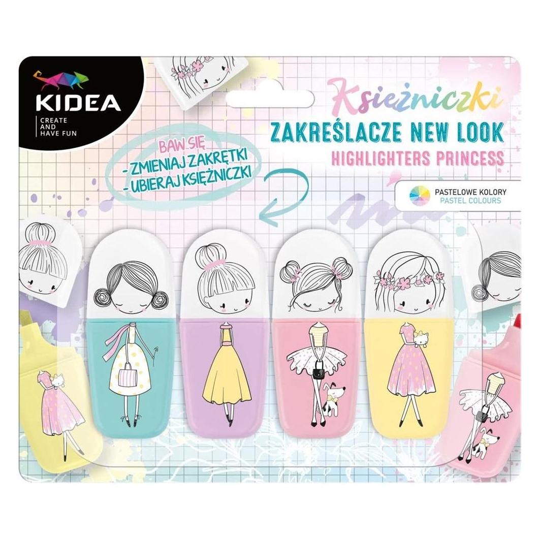 Derform Prinzessinnen-Textmarker - neuer Look 4 Stück KIDEA (4x) (47608702)