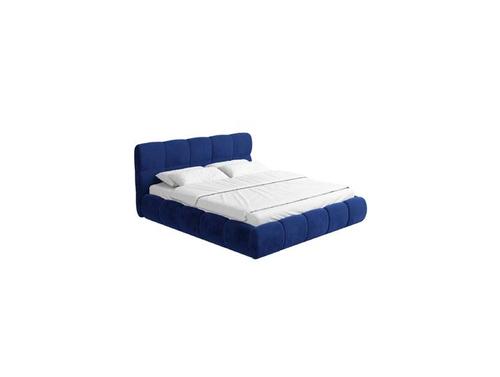 Design Polsterbett „Isola“ mit Ablagefach, Samt Blau BLOOMINGLOFT Collection
