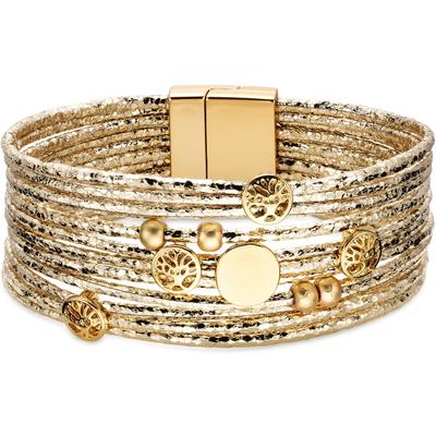 Armband "Mehrreihiges Armband gelbgoldfarben", gold (gelbgoldfarben), ANISTON JEWELRY & WATCHES, Armbänder, Damen, 19cm, Edelstahl Polyurethan, Edelstahl, Polyurethan, Armband