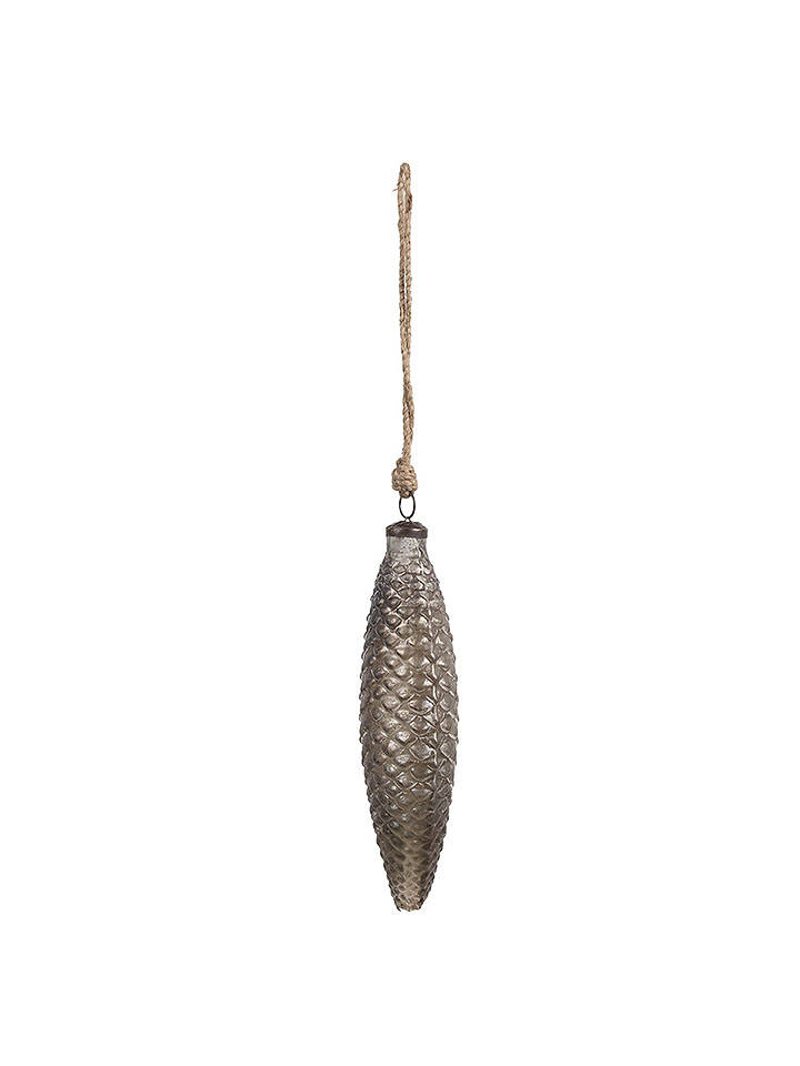 Clayre & Eef Christbaumkugel in Silber - (L)24 x Ø 7 cm - onesize