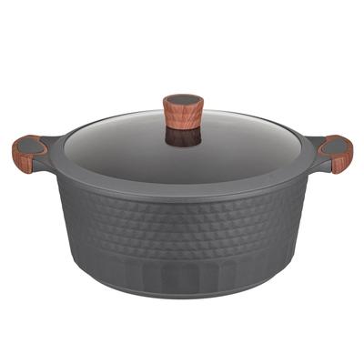 Kochtopf RESTO KITCHENWARE "Capella, Schmortopf antihaftbeschichtet und spülmaschinenfest", schwarz (schwarz, matt), H:14,5cm L:43cm Ø:32cm, Töpfe, Kochtopf, mit Glasdeckel und stoßdämpfendem Silikonrand, im Geschenkkarton