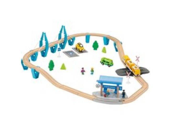 LUPILU® Coffret train Pompier / Coffret train Train de voyageurs / Coffret train Ferme, 36 pièces / 50 pièces / 49 pièces. (train de passagers)