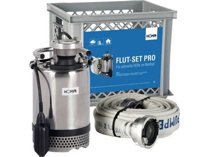 Schlauch HOMA 9115001 Flut-Set PRO 15,5 m³/h 12 m 670 W Tauchpumpe Schlauch