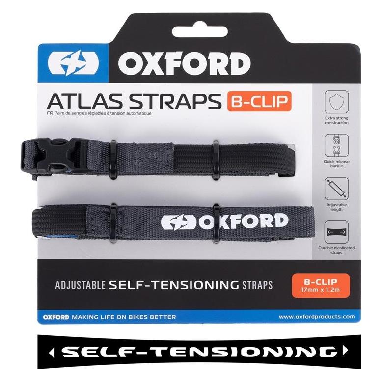 Oxford Atlas B-Clip (Paar), 17 mm x 1,2 m, Asphalt (OX313)