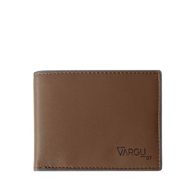 Geldbörse VARGU "TERO 1", Herren, braun (taupe, sky blau), Rindsleder, Kleinlederwaren, LGW zertifiziertes Leder