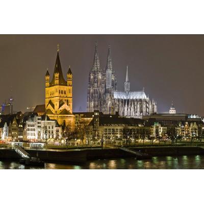 Fototapete PAPERMOON "Dom bei Nacht", bunt, B:5m L:2,8m, Vlies, Tapeten