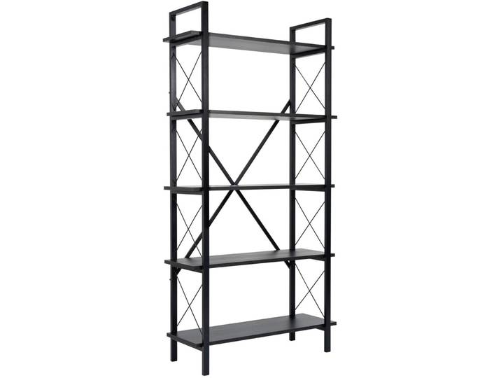 Bücherregal Ely schwarz Holzwerkstoff B 90 H 180 cm - Bücherregal