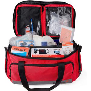 Pulox Notfalltasche Set, Nylon, Füllung nach DIN 13157, rot, 44 x 27 x 25cm