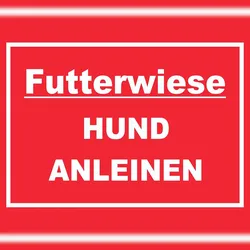HB-Druck Futterwiese Hund anleinen Schild A0 (841x1189mm)