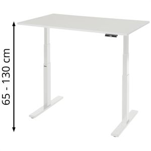 Rau Rau Schreibtisch adlatus 100, lichtgrau / lichtg , elektrisch höhenverstellbar, 125 x 65-130 x 80 cm