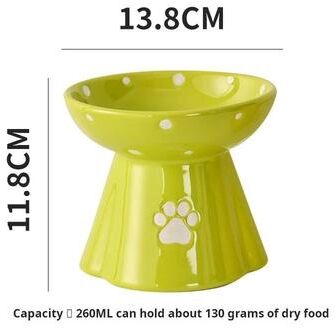 Uplifted Finds Ceramic Elevated Pet Bowl Tall Design For Cats And Dogs green