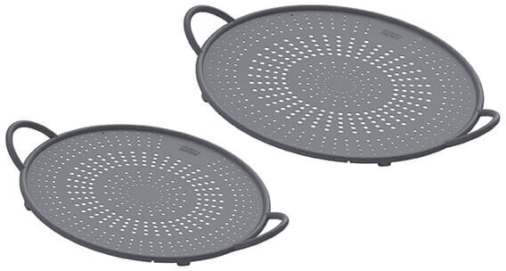 Kuhn Rikon 26 & 30cm Silicone Grey 2 Piece Splatter Guard Set