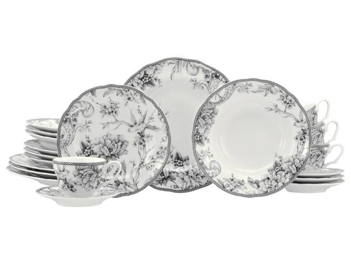 creaTable Kombiservice 20-tlg ADELAIDE, grau, Porzellan