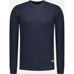 Grobstrick-Pullover Blau XXL