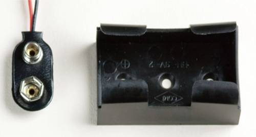 Takachi BH9V2 Batteriehalter 1x 9V Block Druckknopfanschluss, Kabel (L x B x H) 49.3 x 29.2 x 20mm
