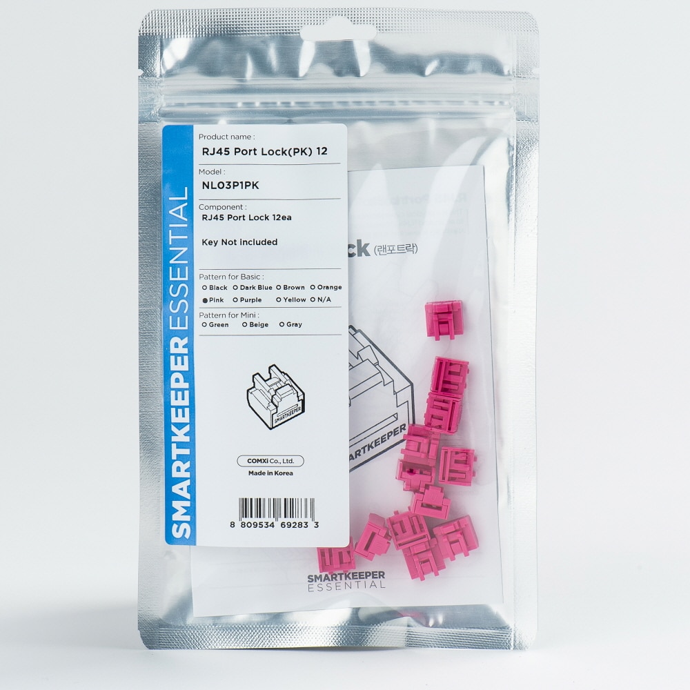 SMARTKEEPER ESSENTIAL 12x RJ45 Port Blockers Pink SLSART-0068