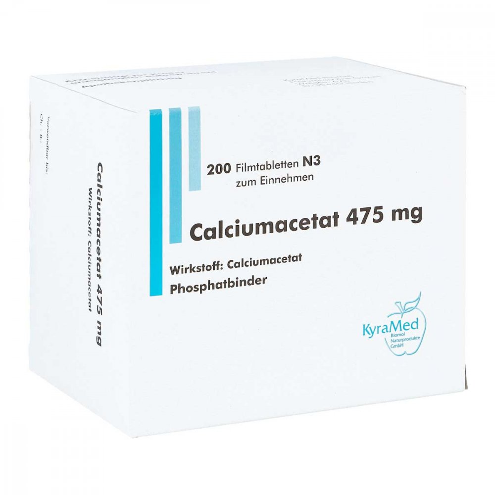 KyraMed Biomol Naturprodukte GmbH Calciumacetat 475 mg Filmtabletten 04103263