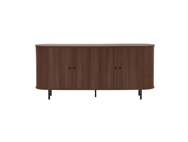 Hanah Home Eleganter Konsolentisch aus Walnussholz, 180 cm Melaminbeschichtete Spanplatte, Beine und Griffe aus Eisen Türen mit Soft-Close-Mechanismus, modernes Design für Zuhause