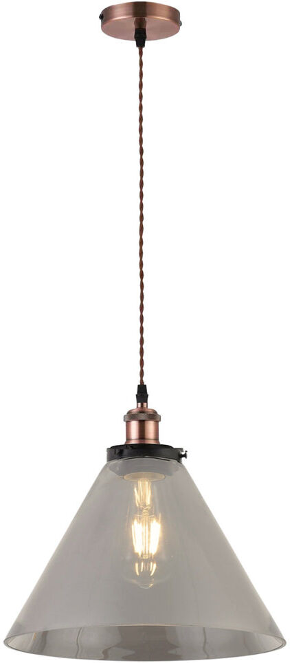 Borough Wharf Aadhiran 1 - Light Cone Pendant Smoked/Copper