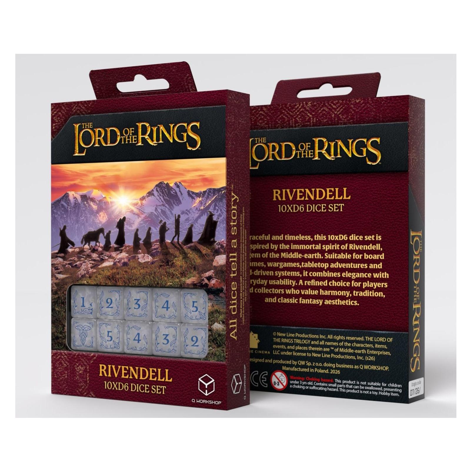 Q Workshop The Lord of the Rings: Rivendell 10xD6 Dice Set - Stone (437533)