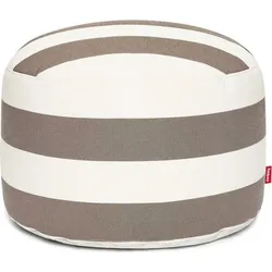 Point Large Outdoor Pouf gestreift weiß-beige