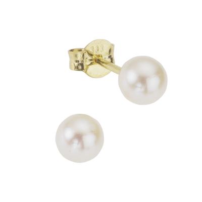 Paar Ohrstecker VIVANCE "375/- Gelbgold Perle", gelb (gelb, weiß), Ohrringe, Damen, one-size, Gold