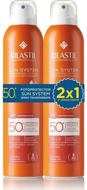 Rilastil Sun System Spray Solar Corporal Transparente SPF50+ 2x200 ml
