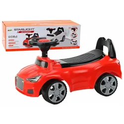Lean Toys Rutschauto mit Rückenlehne QX-3396 Hupe Aufbewahrungsbox Rot 17695