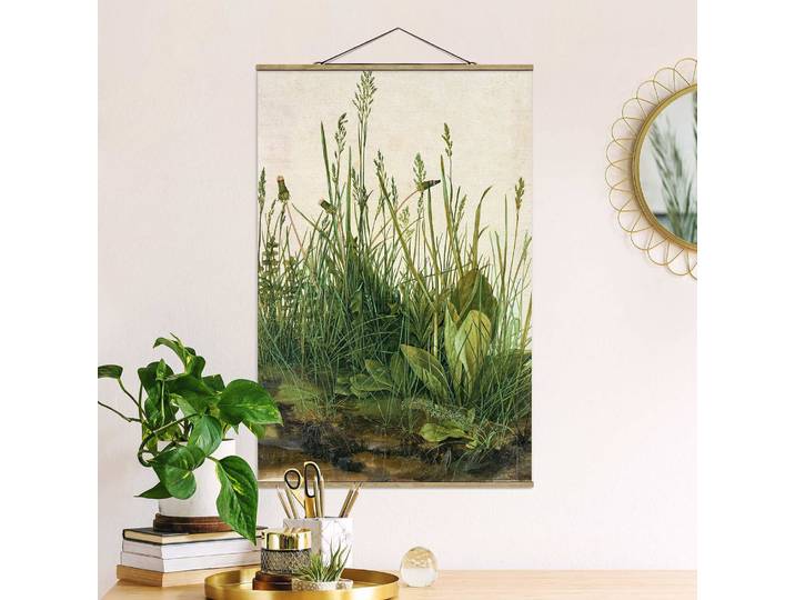Tableau déco Étude d’herbes Tissu Vert 100 x 150cm