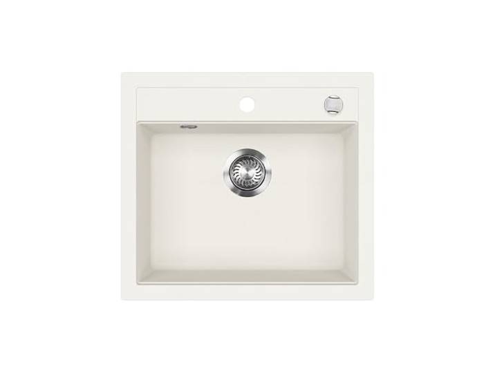 Bergström Spülbecken Paris , Weiß 57 x 51 cm mit Abtropffläche und Ablaufgarnitur für Küchenarbeitsplatten