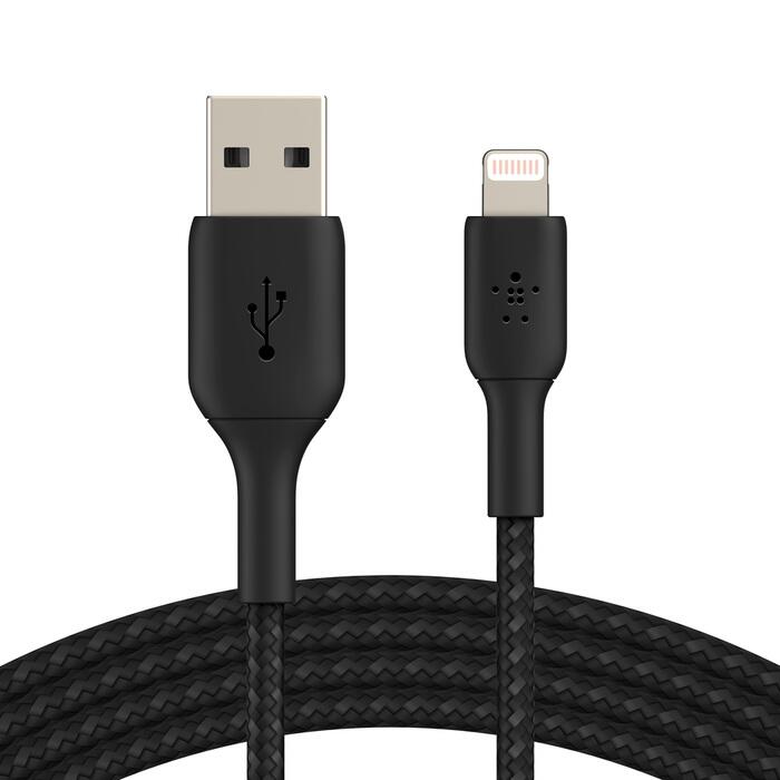 Belkin BoostCharge geflochtenes 3 m Lightning/USB-A Kabel, schwarz CAA002BT3MBK