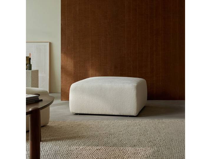 Fußhocker aus cremefarbenem Stoff Vénus - Beige - Fabric