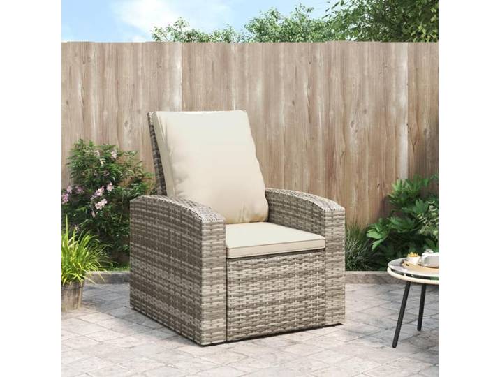 Nouveau Fauteuil inclinable de jardin avec coussins marron clair rotin，Maximum 110 kg 74 x 80 5 x 93 cm BELLE C99660642