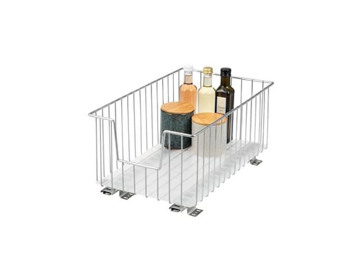 bremermann Schrank-Korbauszug 30 cm Breite mit Einlegeboden, Küchenschublade zum Nachrüsten, Vollauszug mit Teleskop-Schienen, ideal für Küche, Bad & Schlafzimmer, aus Metall (Chrom)